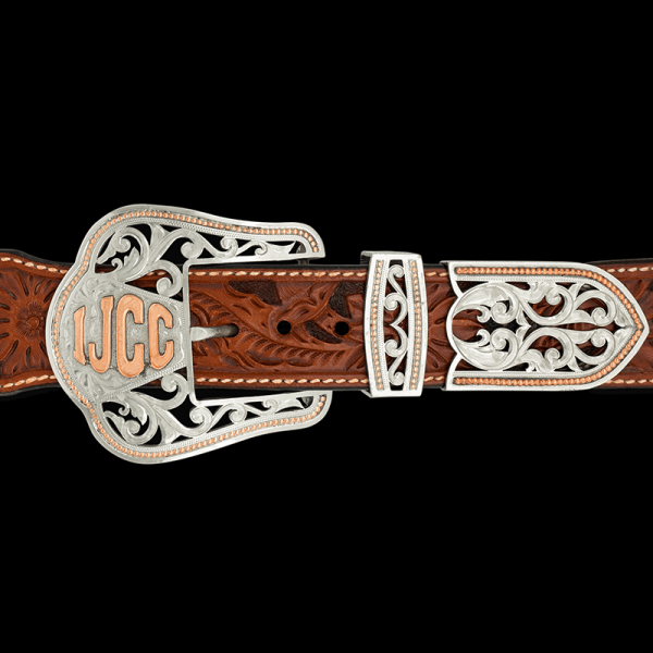 Springville, The "Springville" 3 Piece buckle is the perfect combination of classic western style and the new cowboy era. The hand engraved, German silver bas